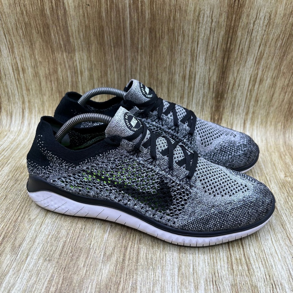 Nike Free RN Flyknit 2018 Men's Size 10 Running Shoes Gray Black 942838-101